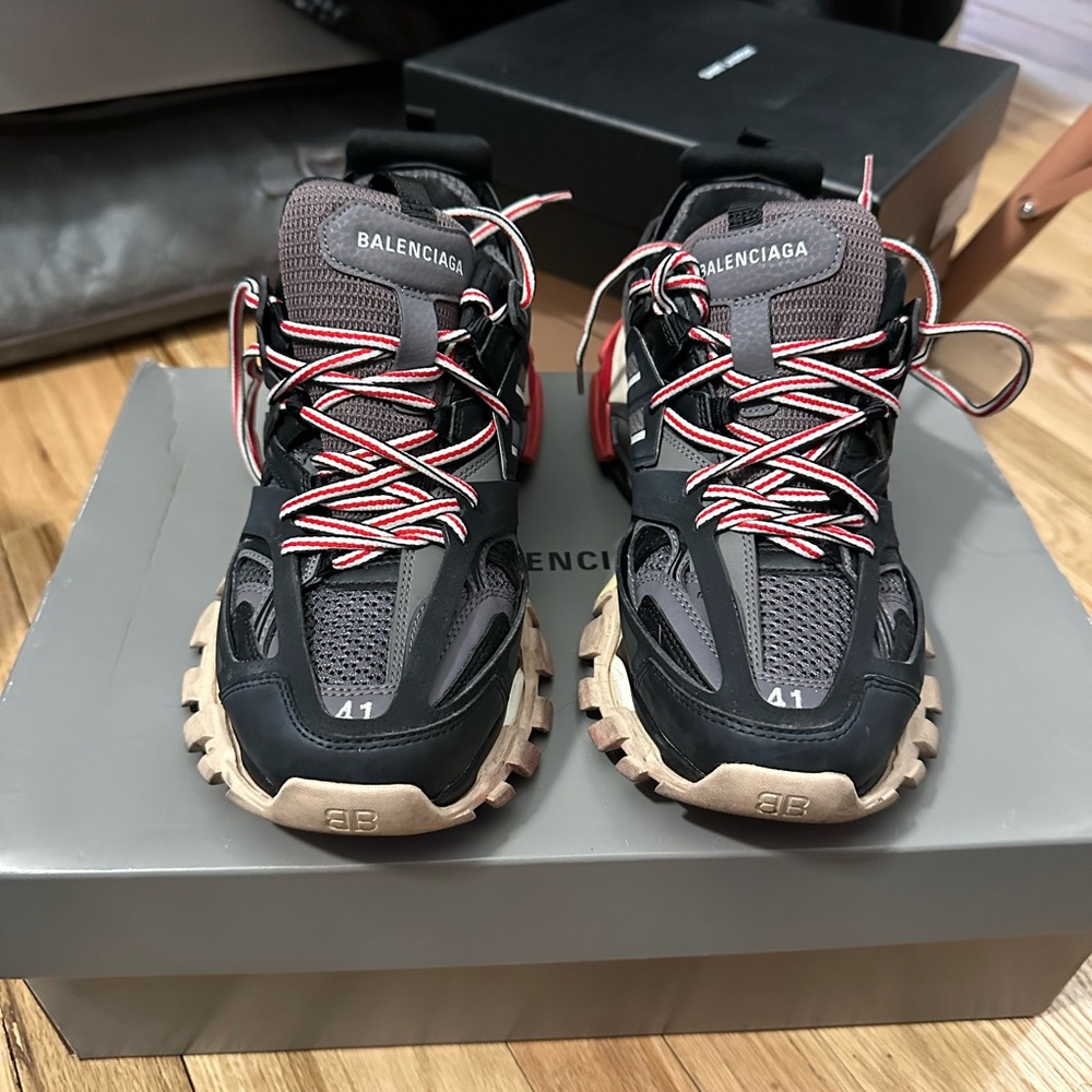 Balenciaga Track Runner Sneakers (Tess S Gomma) Black/Red - Size 41 - Picture 3 of 8